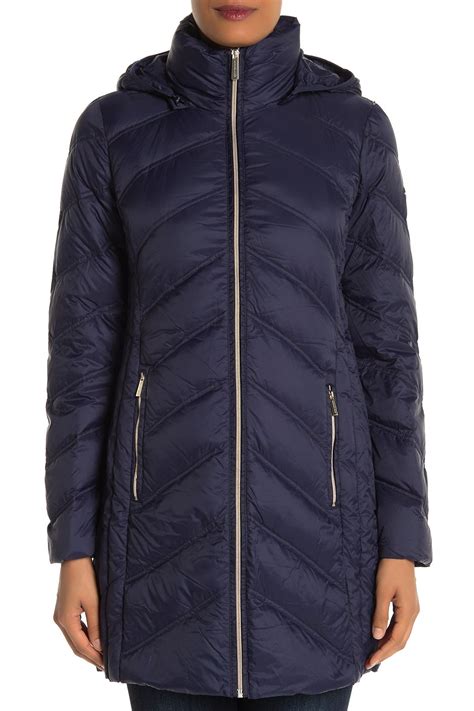 michael michael kors zip front packable with removable hood 